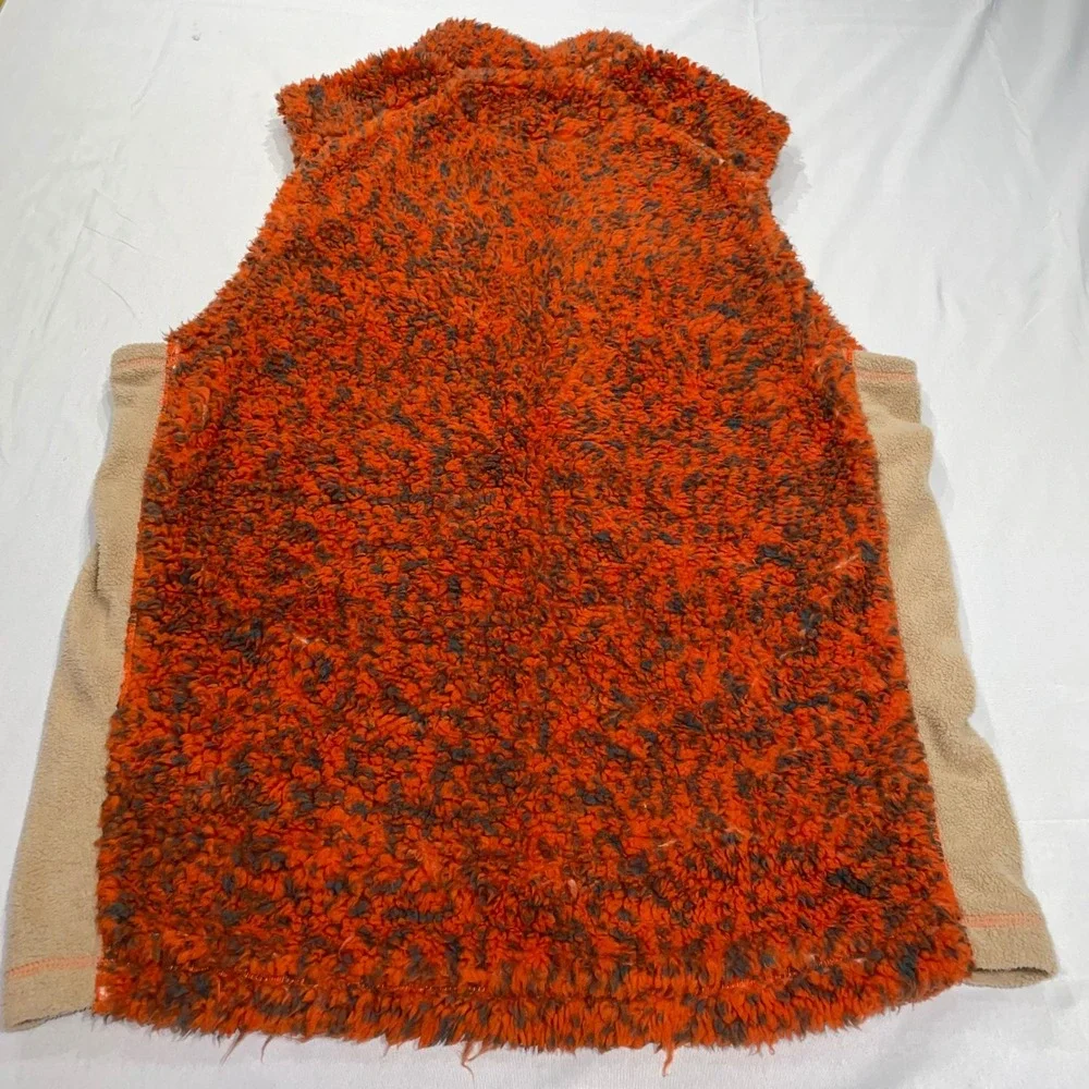 Southern Marsh Mens Sherpa Fleece Vest Orange Gray Full Zip Medium Pockets‎